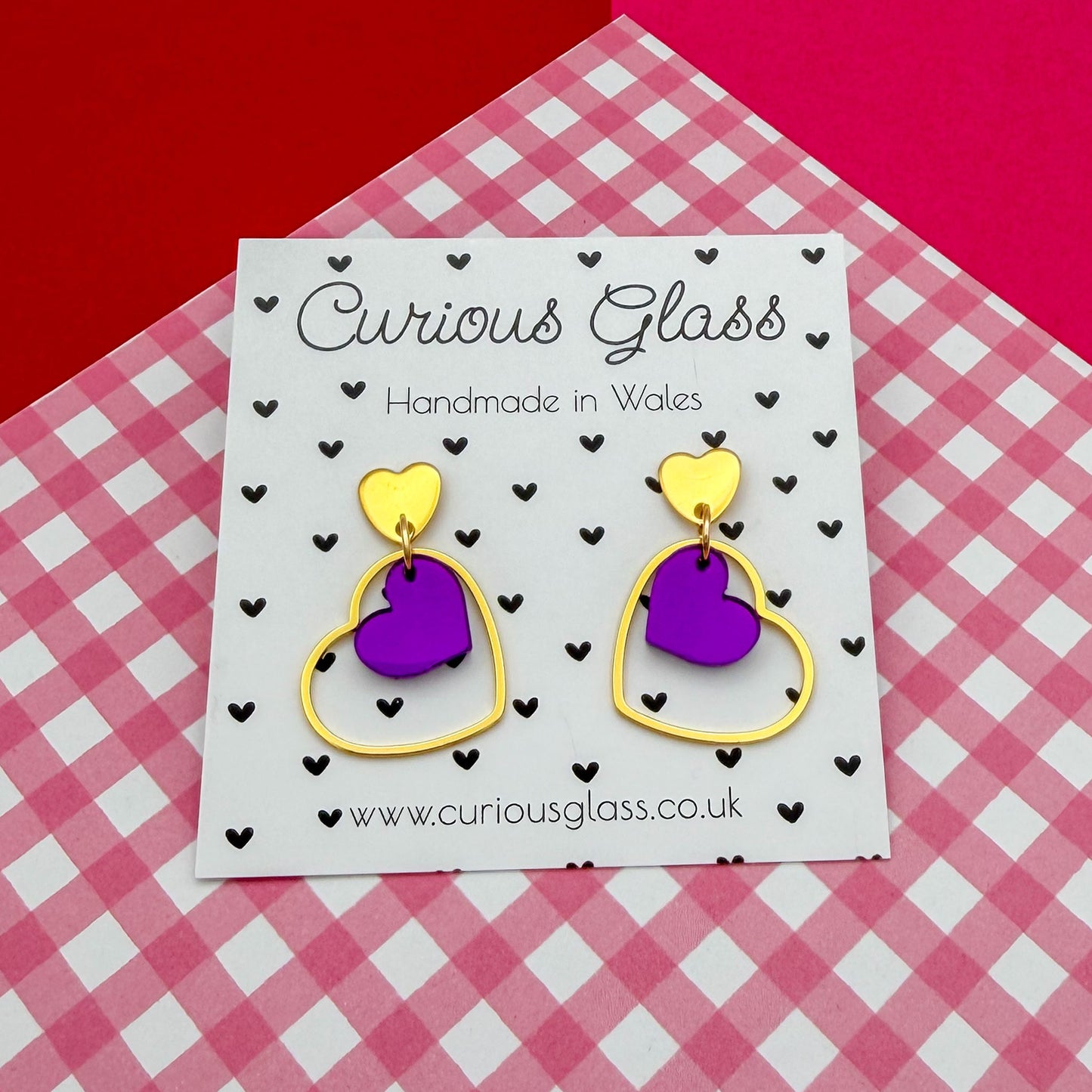 Delicate Hearts Acrylic Earrings