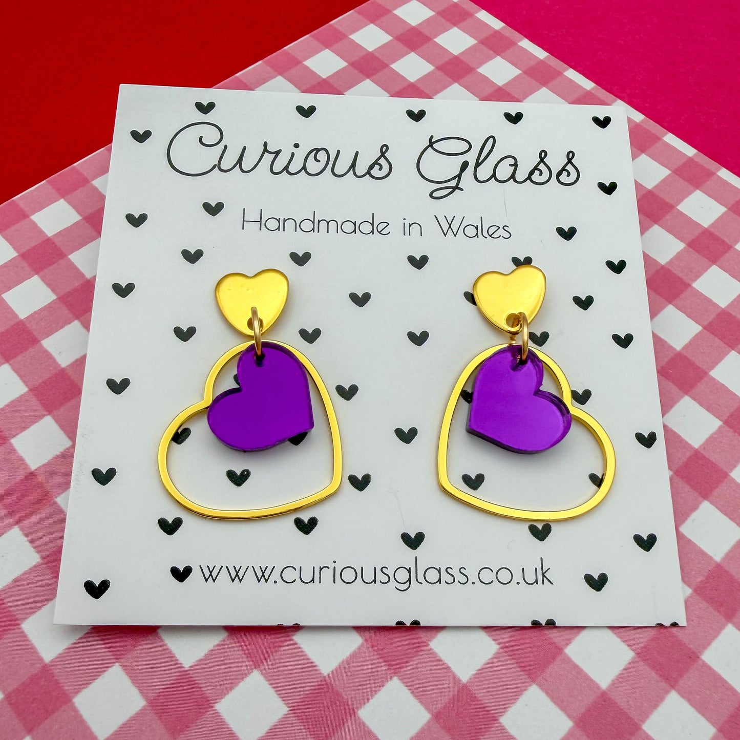 Delicate Hearts Acrylic Earrings