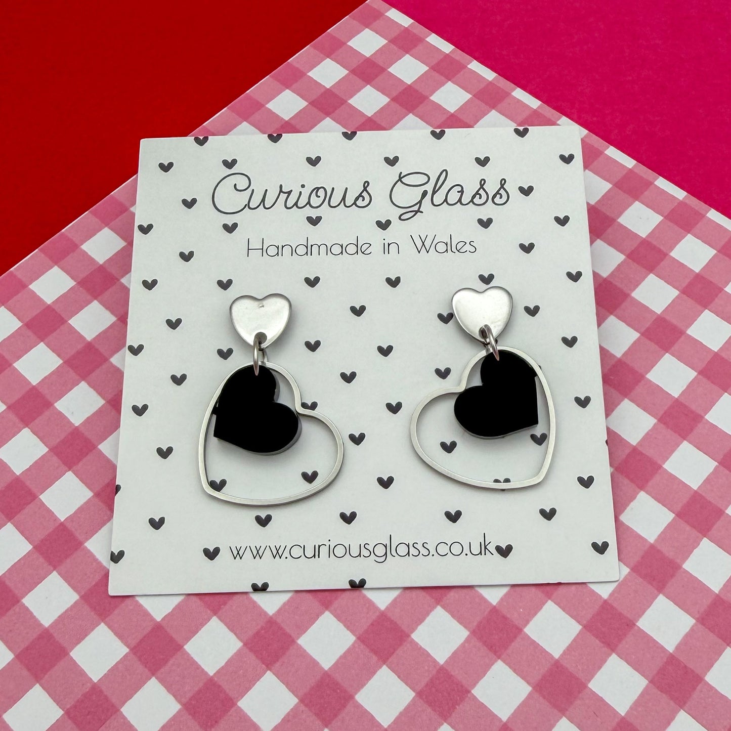 Delicate Hearts Acrylic Earrings
