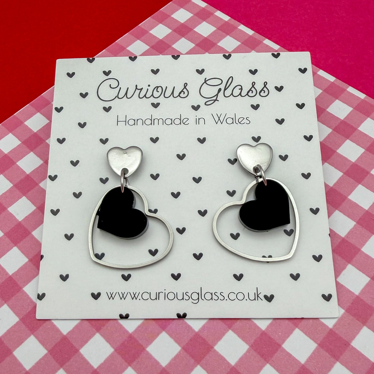 Delicate Hearts Acrylic Earrings