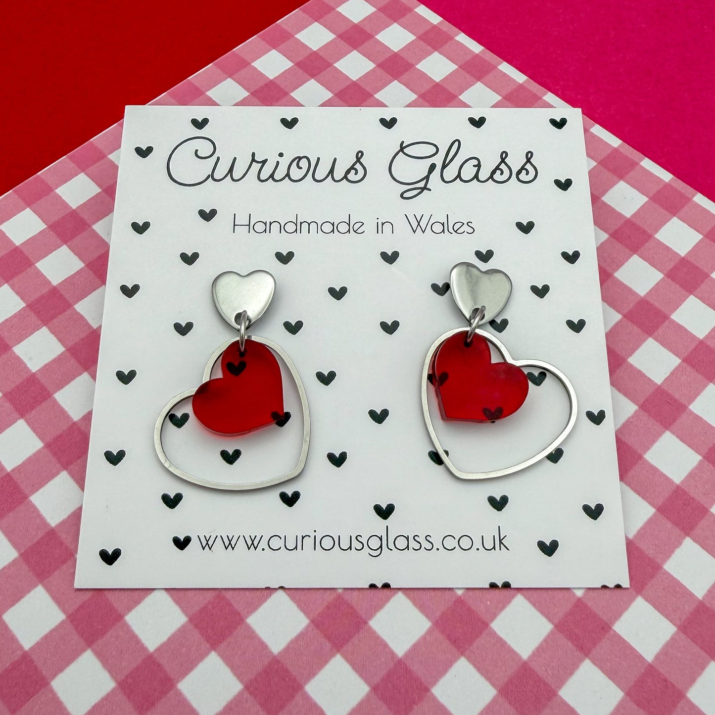 Delicate Hearts Acrylic Earrings