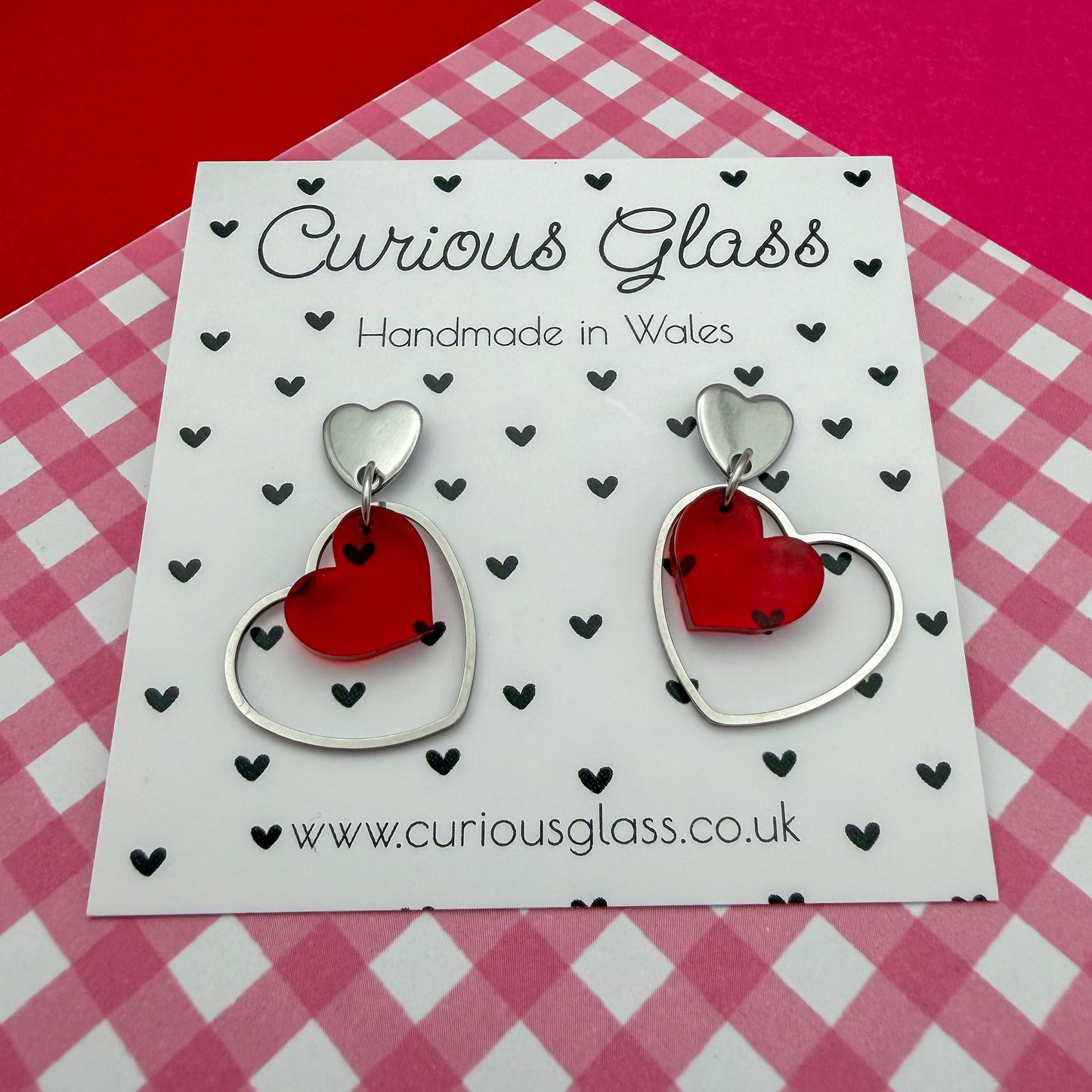 Delicate Hearts Acrylic Earrings