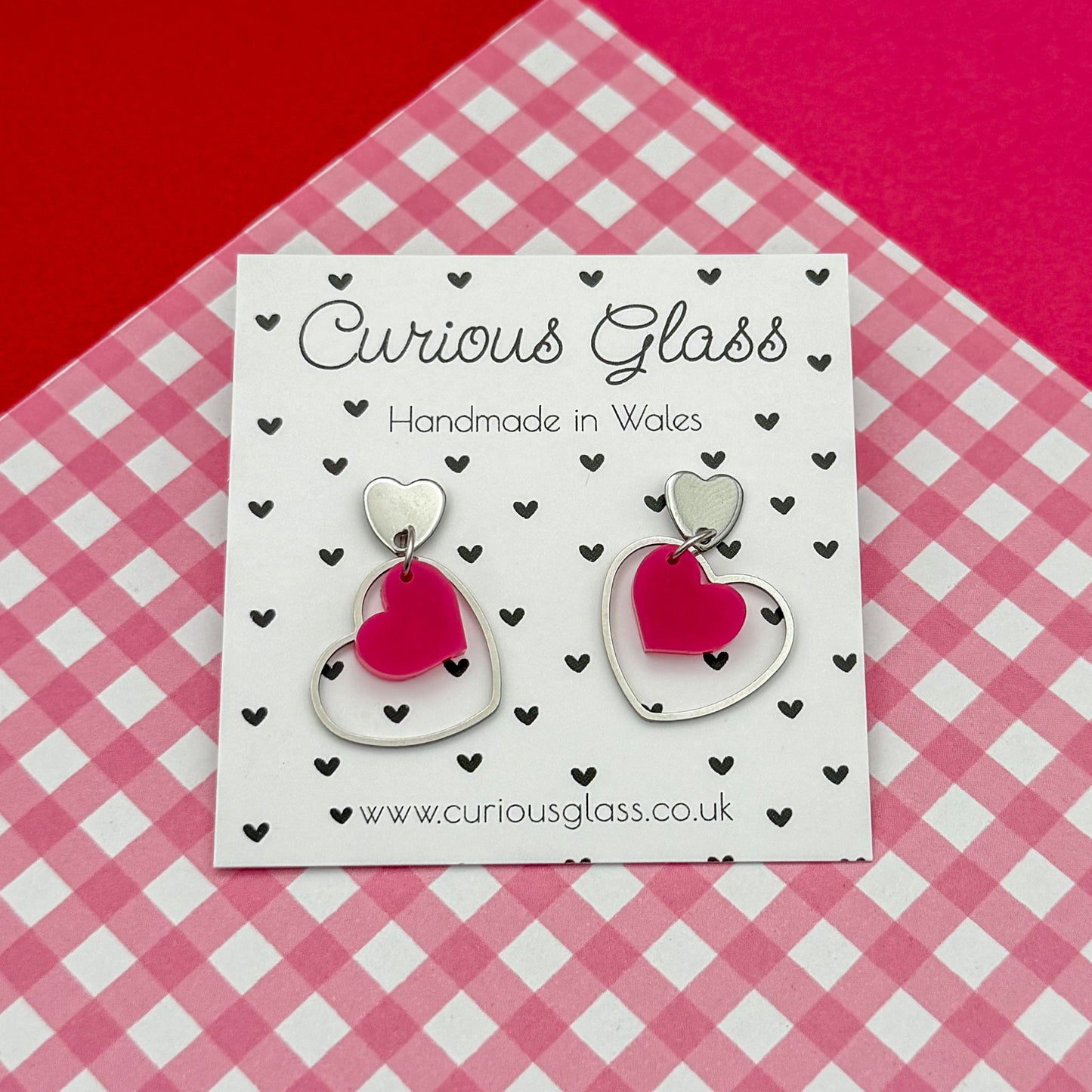 Delicate Hearts Acrylic Earrings