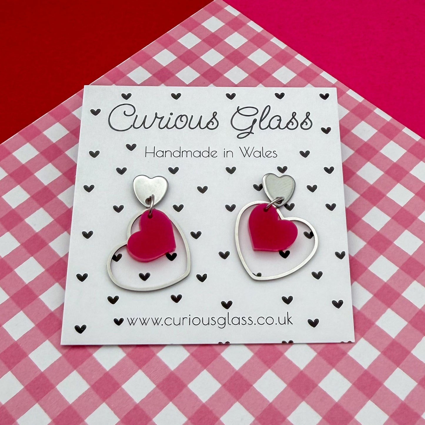 Delicate Hearts Acrylic Earrings