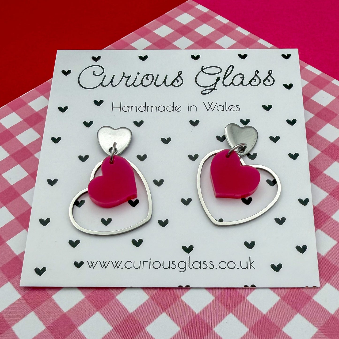 Delicate Hearts Acrylic Earrings