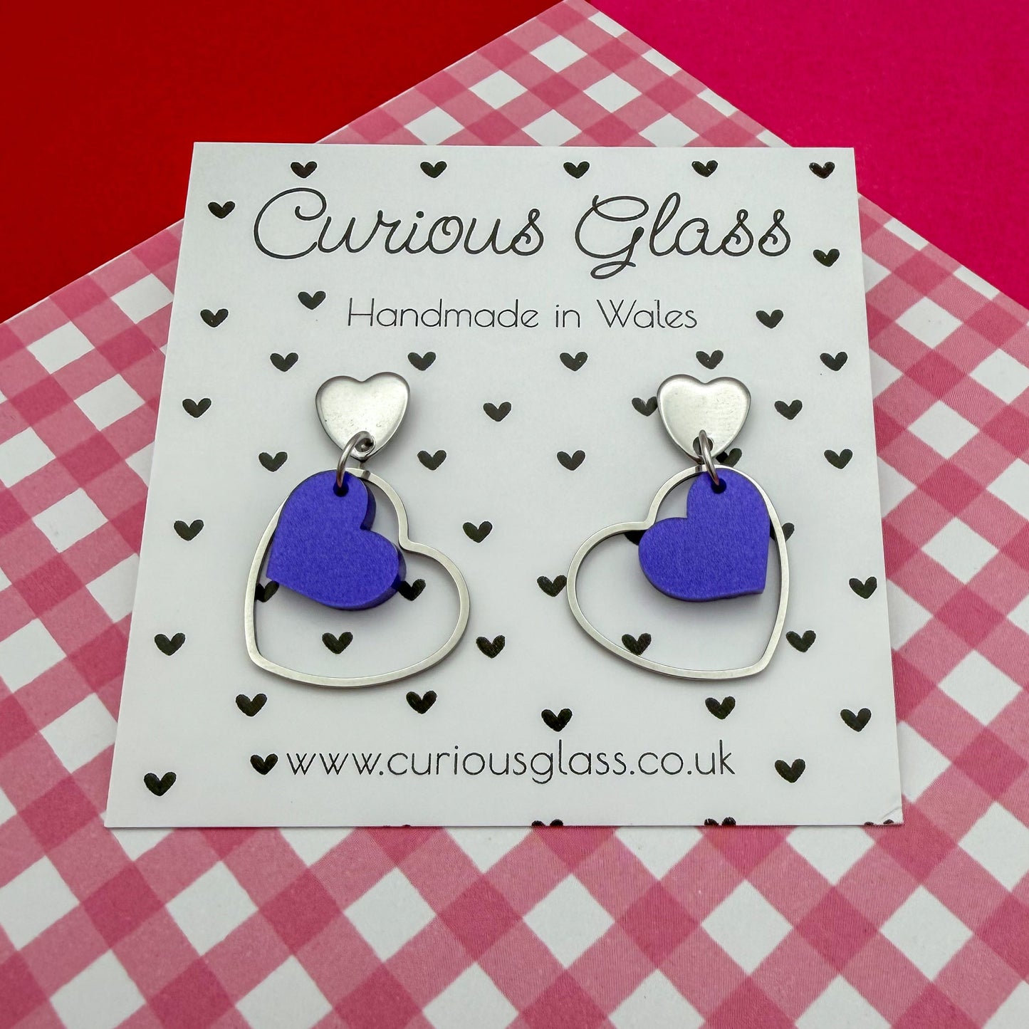 Delicate Hearts Acrylic Earrings