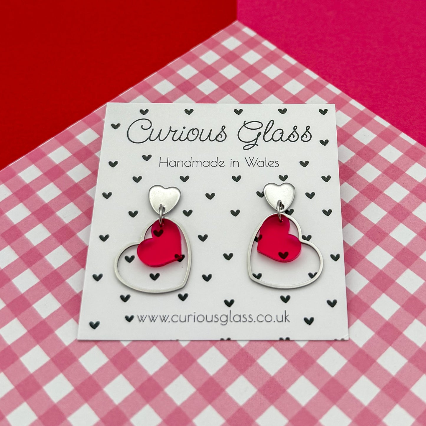 Delicate Hearts Acrylic Earrings