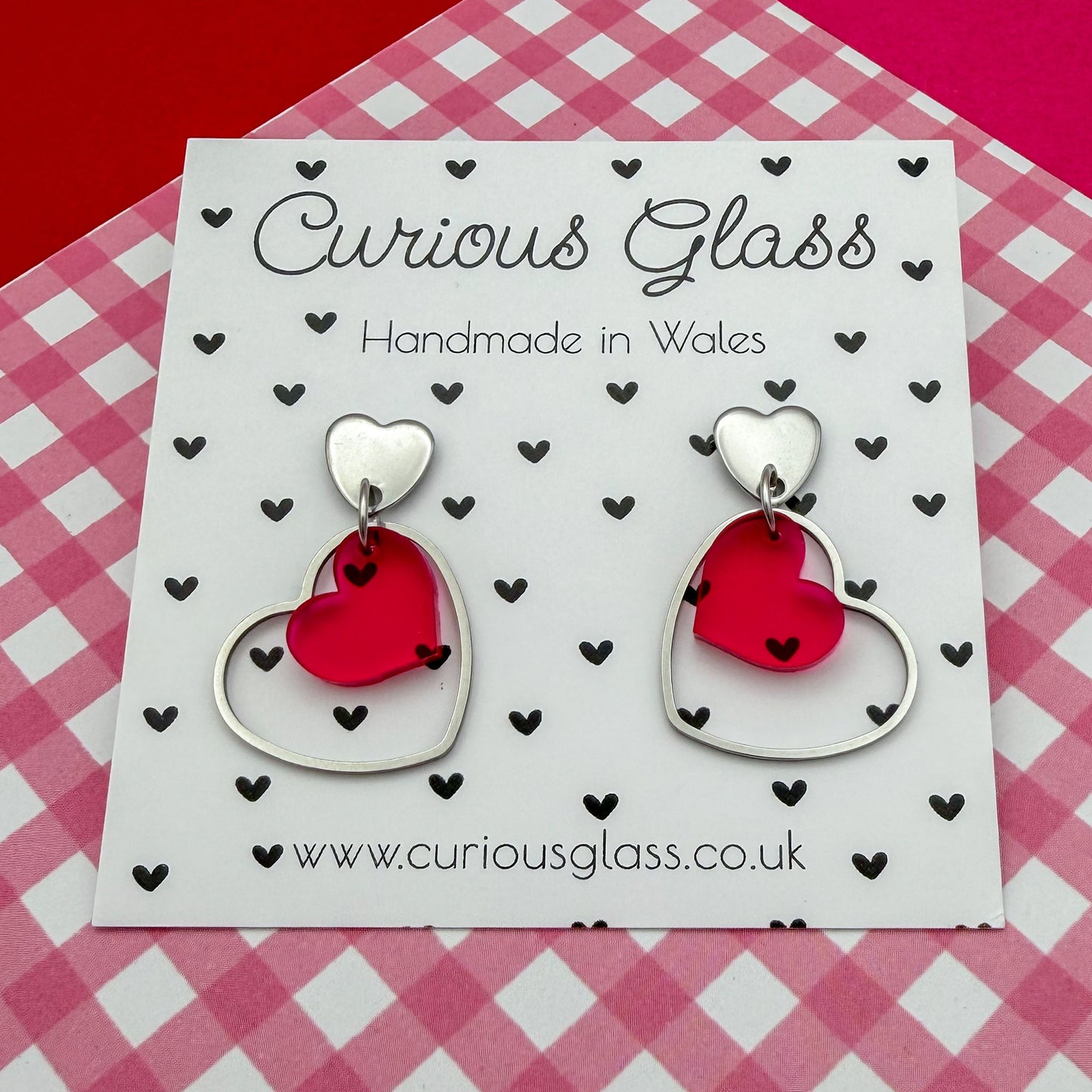 Delicate Hearts Acrylic Earrings