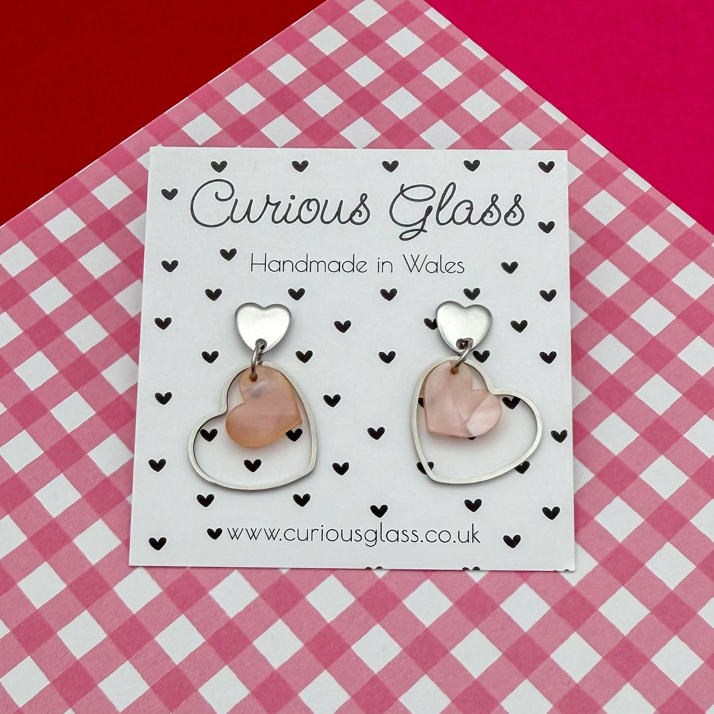 Delicate Hearts Acrylic Earrings
