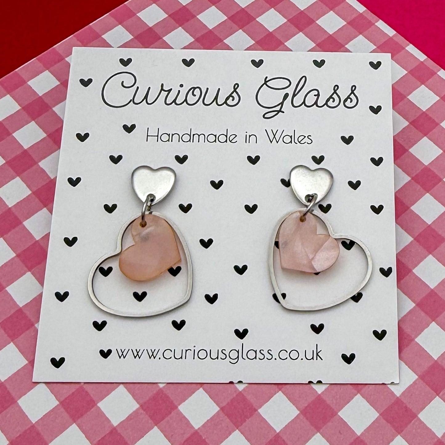 Delicate Hearts Acrylic Earrings