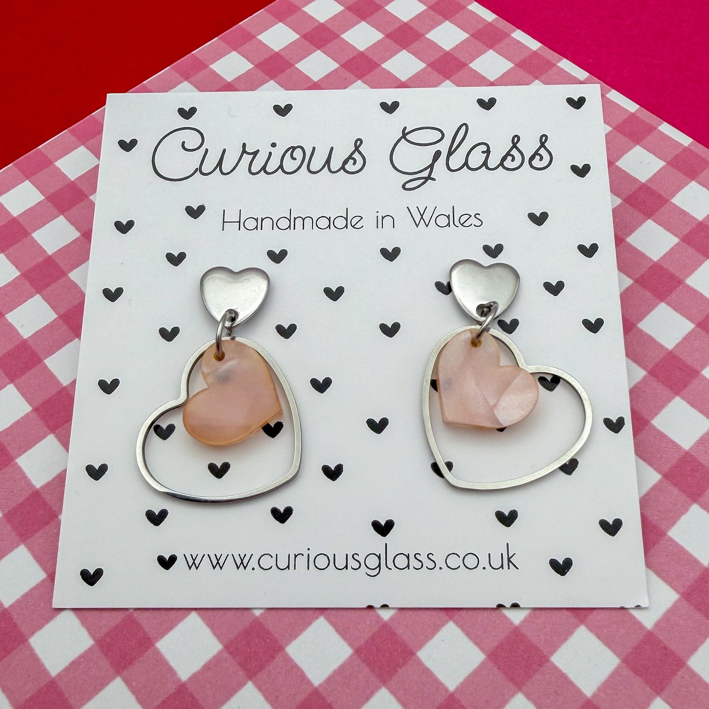 Delicate Hearts Acrylic Earrings