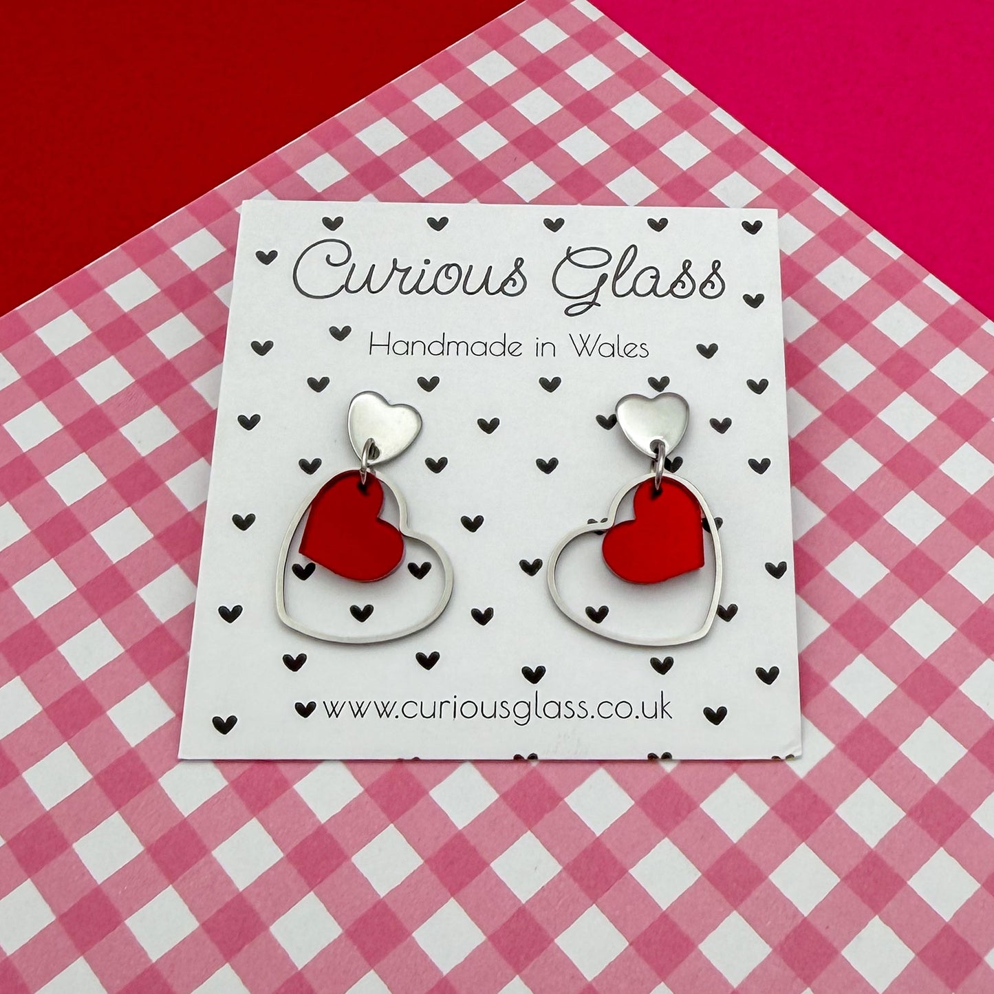 Delicate Hearts Acrylic Earrings