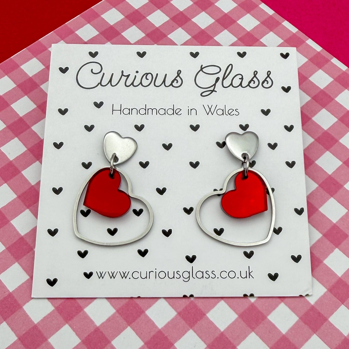 Delicate Hearts Acrylic Earrings