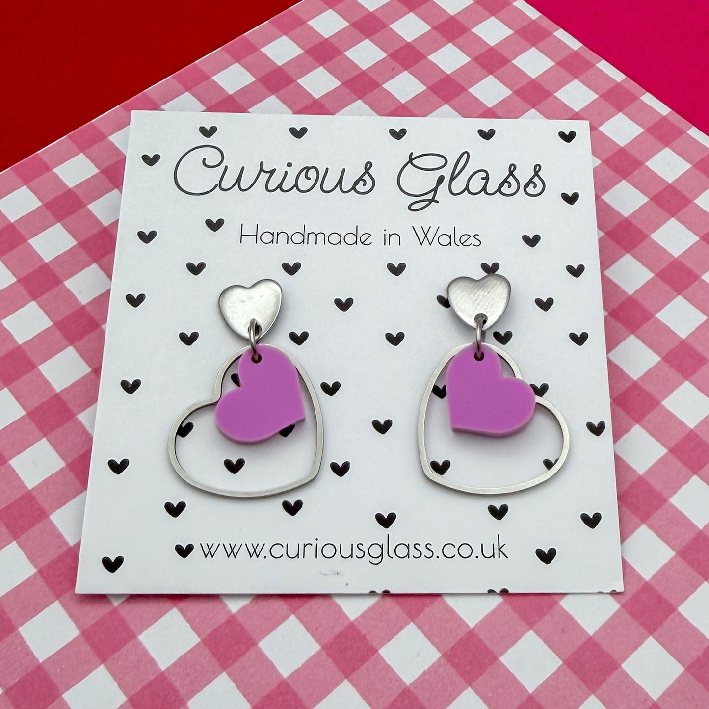 Delicate Hearts Acrylic Earrings