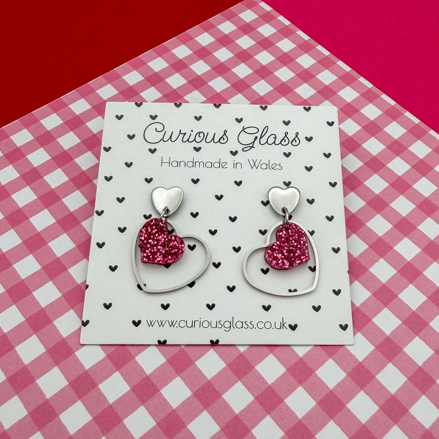 Delicate Hearts Acrylic Earrings