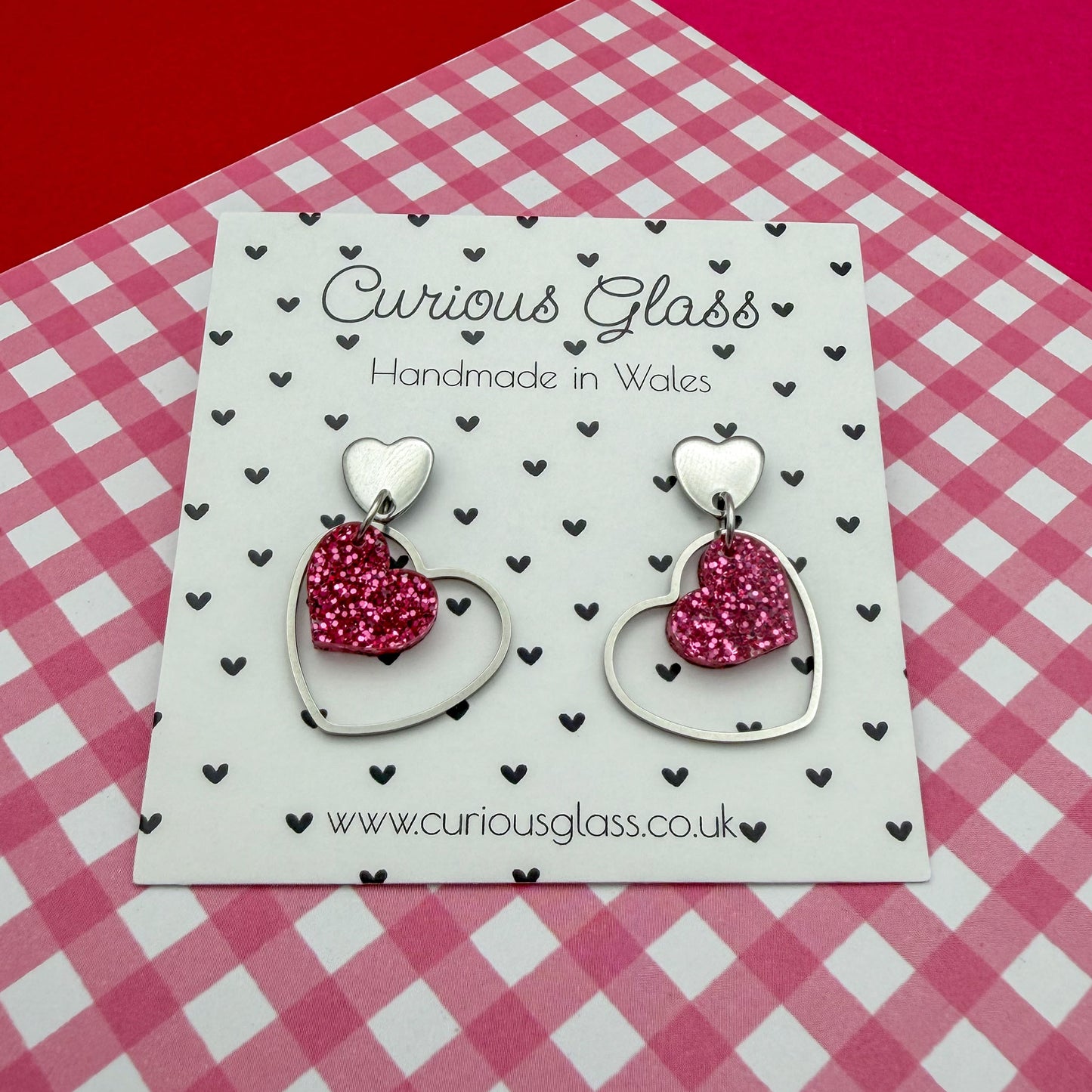 Delicate Hearts Acrylic Earrings