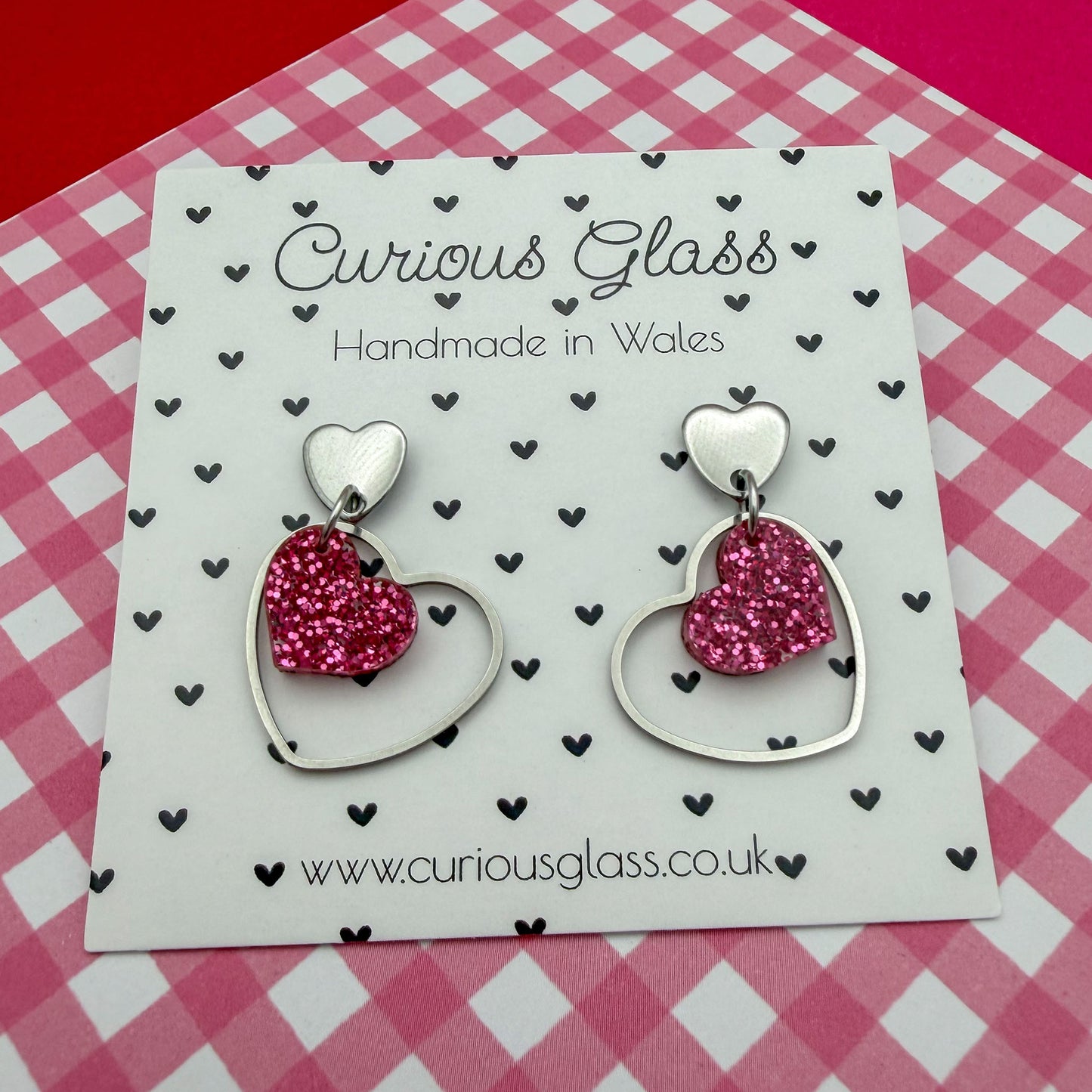 Delicate Hearts Acrylic Earrings