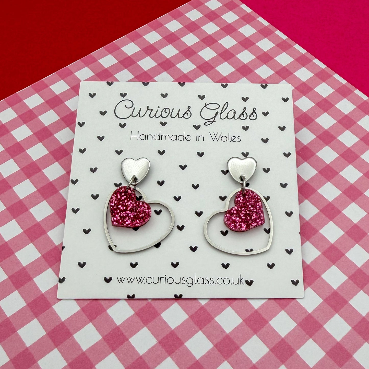 Delicate Hearts Acrylic Earrings