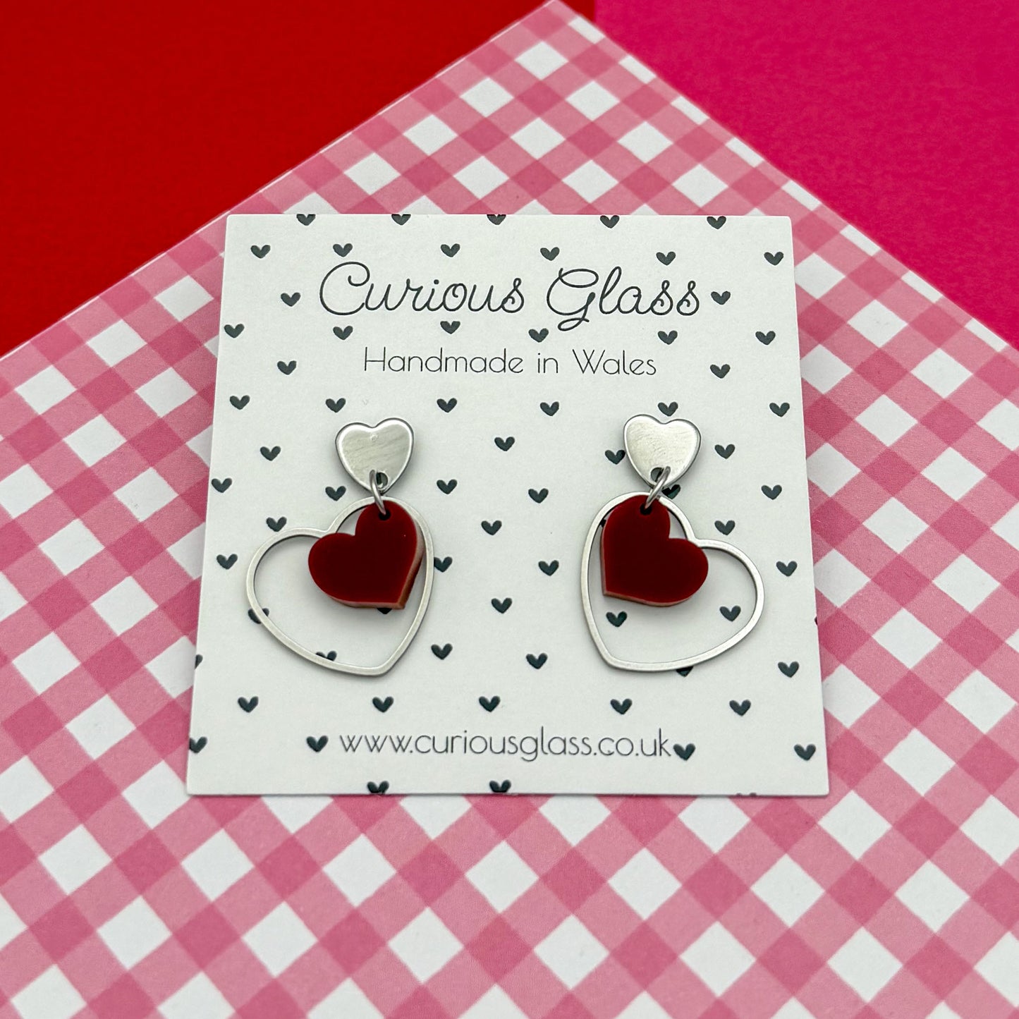 Delicate Hearts Acrylic Earrings