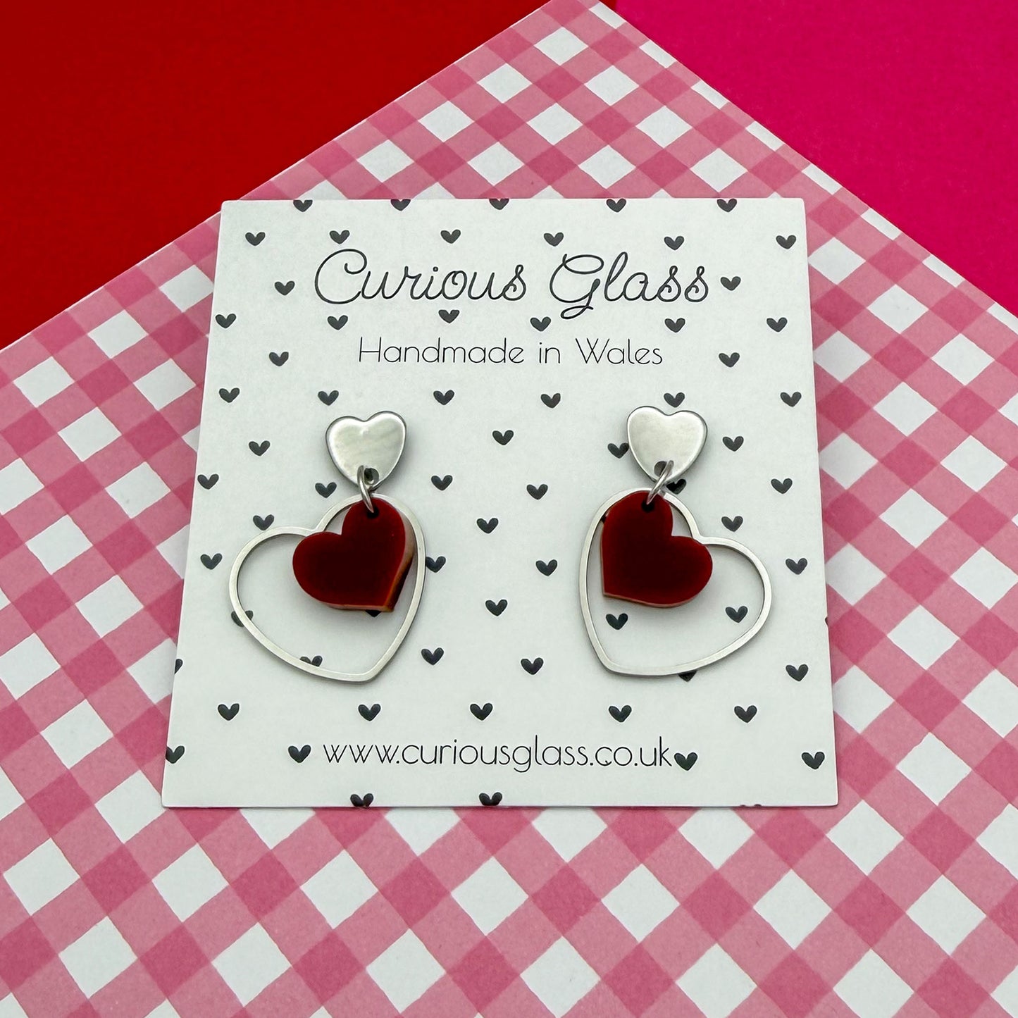 Delicate Hearts Acrylic Earrings