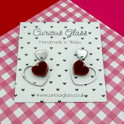 Delicate Hearts Acrylic Earrings