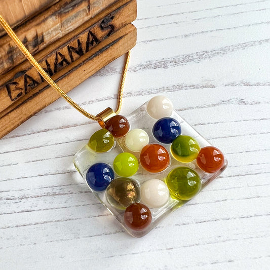 Autumn Bubble Glass Necklace