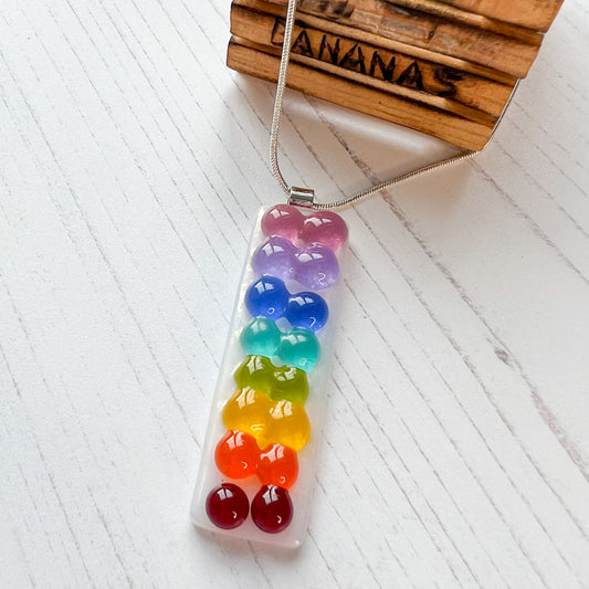 Rainbow Bubble Glass Necklace