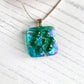 Green Rainbow Bubble Glass Necklace