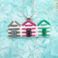 Triple Beach Huts Necklace