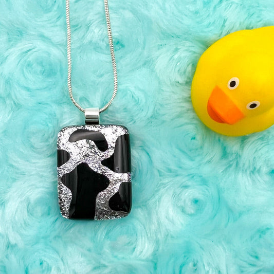 Cow Print Glass Necklace