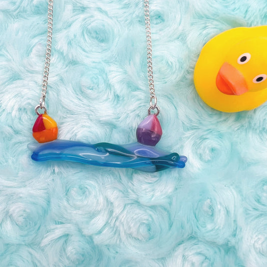Sea Boats Glass Necklace