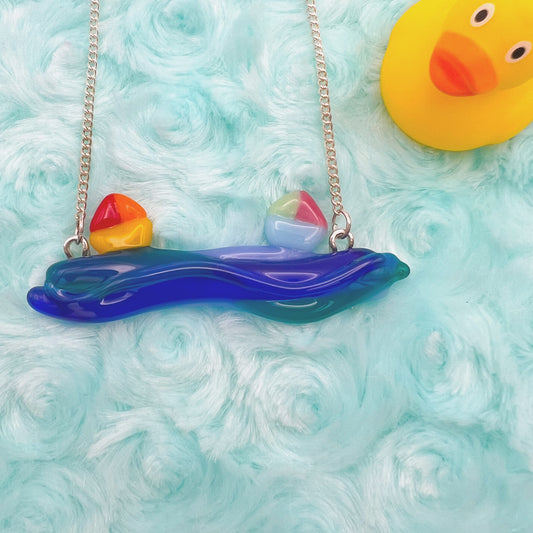 Sailing Boats Glass Necklace
