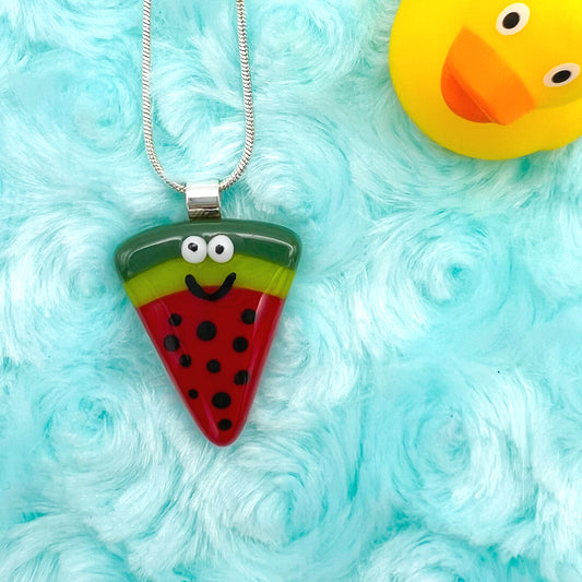 Small Watermelon Glass Necklace