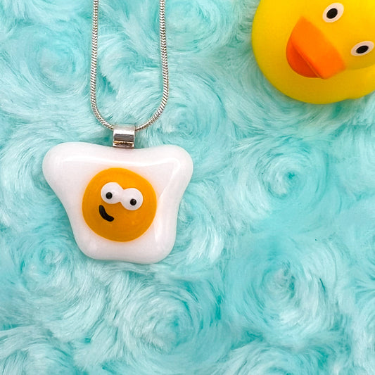 Fried Eggy Glass Necklace