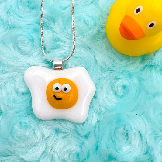 Fried Egg Glass Necklace