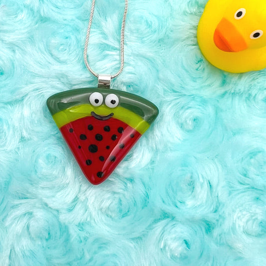 Cute Watermelon Glass Necklace