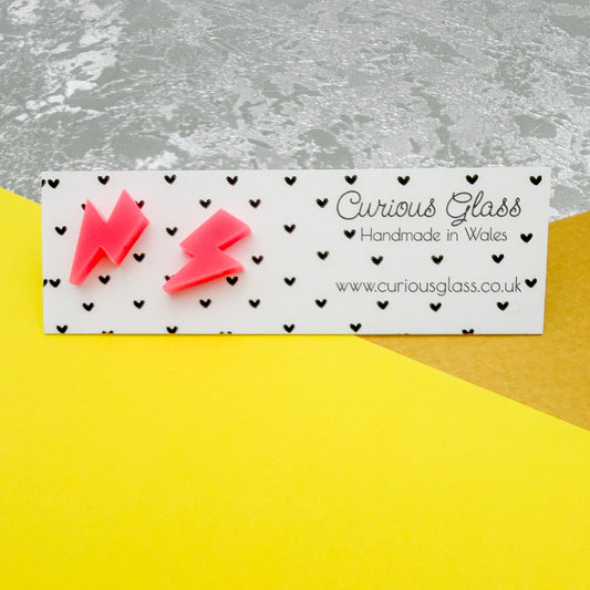 Funky lightning bolt earrings - stud
