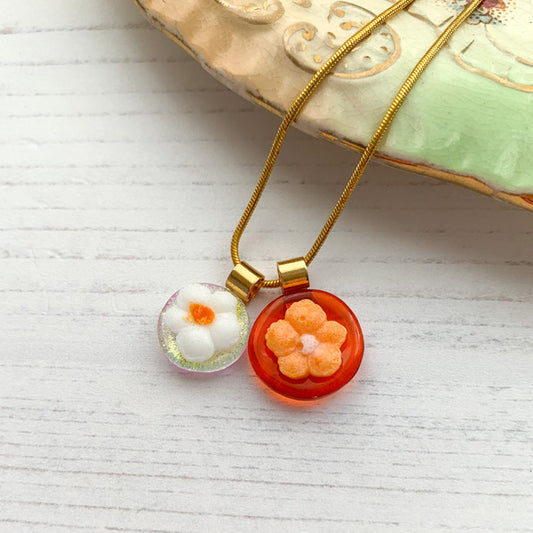White Flower Duo Necklace