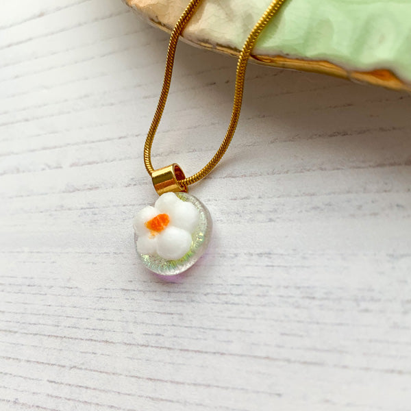White Flower Duo Necklace