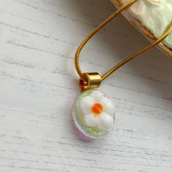 White Flower Duo Necklace