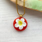 Orange White Flower Necklace