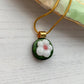 Sparkly Green Flower Necklace