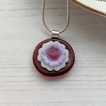 Botanical Purple Pink Flowers Necklaces