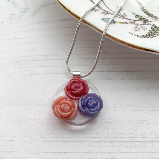 This rose flower necklace is inspired by the nature from my local Pembrokeshire countryside. Handmade in Wales. Comes with a chain.