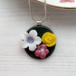 Multi Grey Flower Necklace