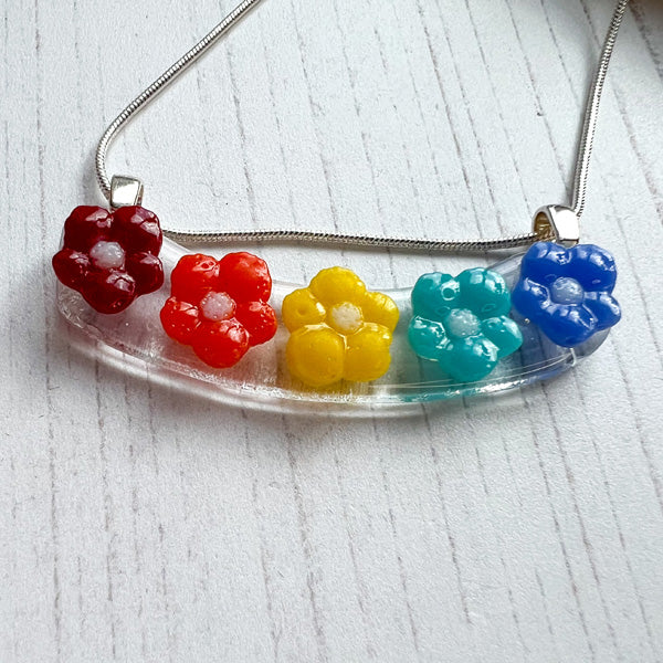 Rainbow Flower Necklace