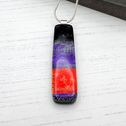 Classic Red Purple Glass Necklace