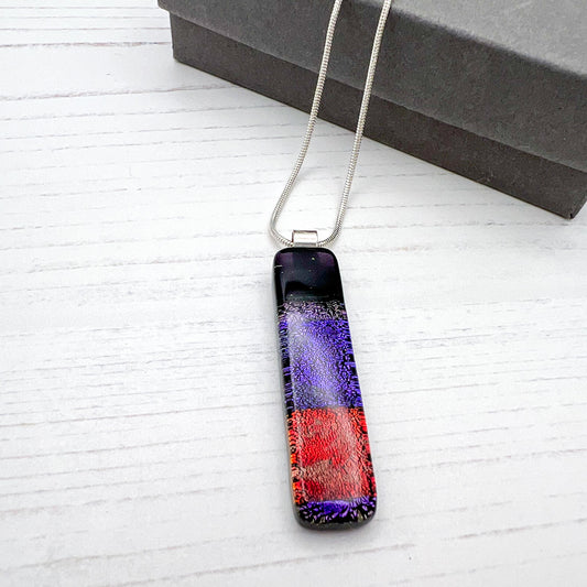 Classic Red Dichroic Glass Necklace