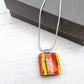 Autumn Stripes Glass Necklace