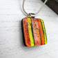 Autumn Stripes Glass Necklace